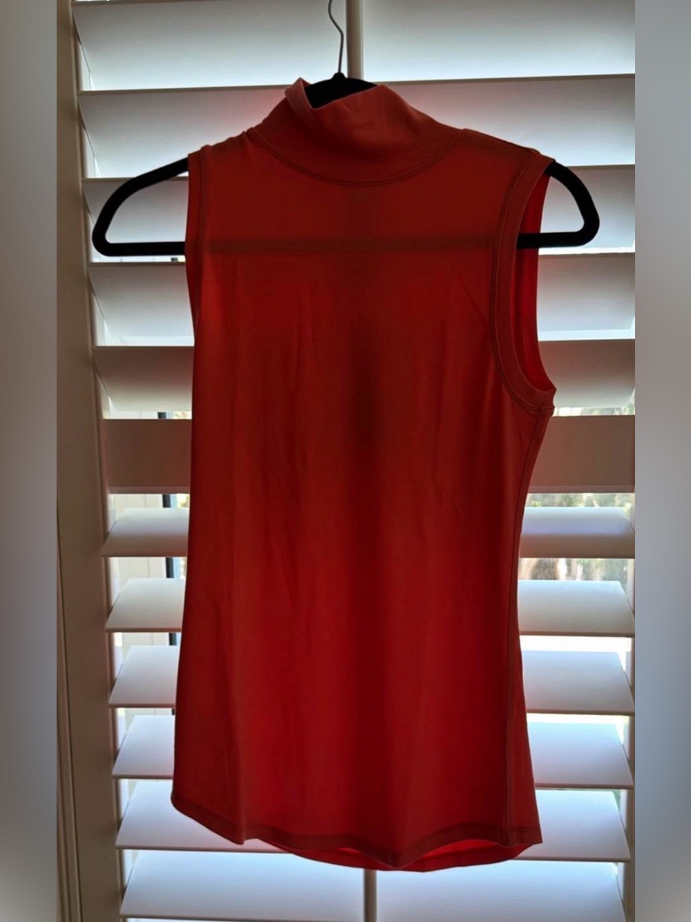 Kit and Ace Coral Red Sleeveless Mock Neck Tank